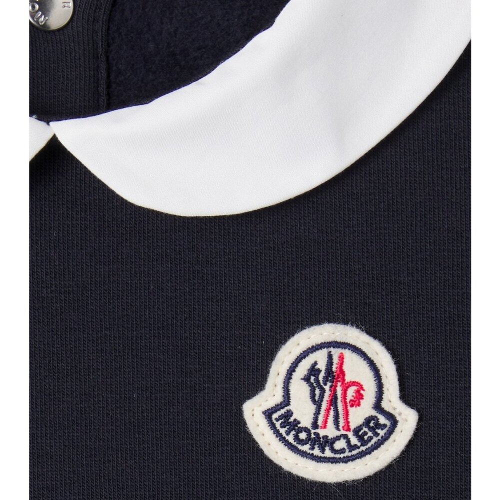 MONCLER ENFANT Baby navy cotton-blend fleece dress size 6/9 months - Picture 3 of 9
